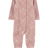 Pink Outline Textured Butterfly Baby Grow